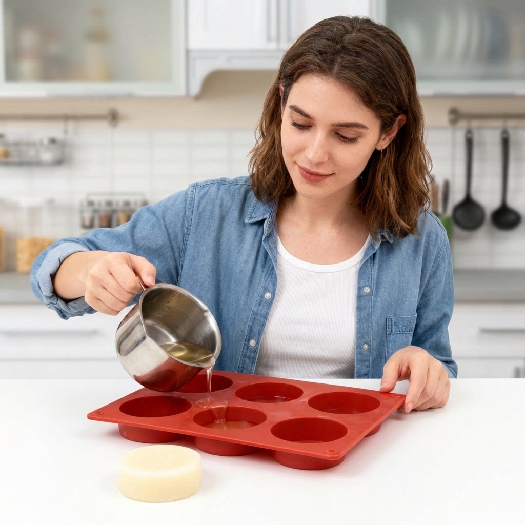 قالب صابون سيليكون دائري، أداة - مراجعة Soap Making Activity وسعره